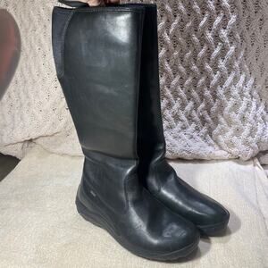 MERRELL LWOMAN SARATOV BLACK LEATHER WINTER BOOTS WATERPROOF SIZE 8